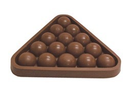 Chocolate Pool Table Rack w/ Pool Balls