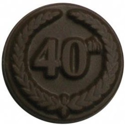 Chocolate 40th Anniversary Round with Crest - Click Image to Close