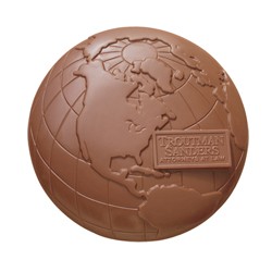 2 lb Custom Chocolate Globe Earth or Planet - Click Image to Close