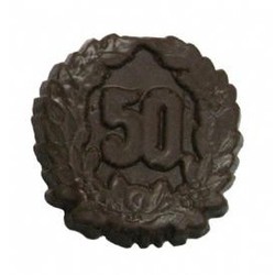 Chocolate 50th Anniversary Medium with Crest - Click Image to Close