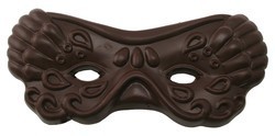 Chocolate Mardi Gras Mask on Stick Large