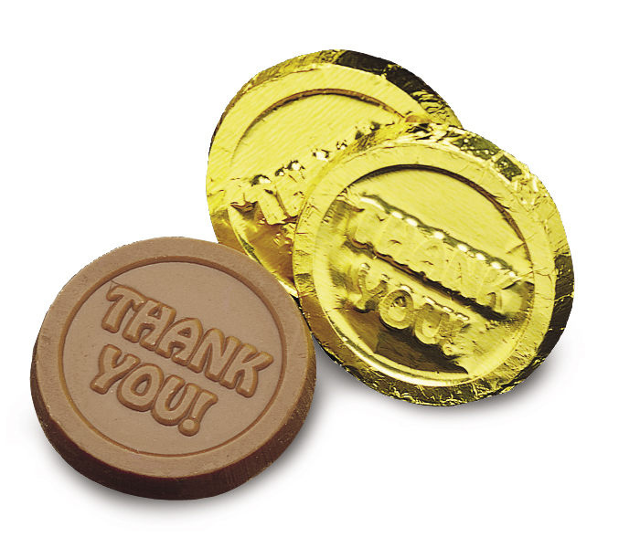 Gold "Thank you" Coin(Case of 50 Bars)