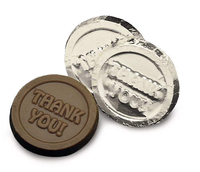 Silver "Thank you" Coin(Case of 50 Bars)
