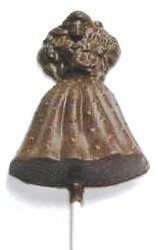 Chocolate Doll on a Stick Fancy Dotted Skirt