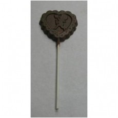 Chocolate Heart on a Stick with Cupid