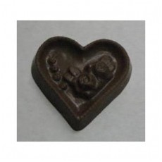Chocolate Heart Large with Rose - Click Image to Close
