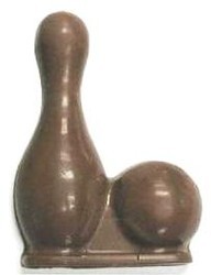 Chocolate Bowling Pin and Ball Large