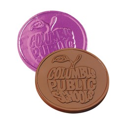 1 oz. Custom Chocolate Round Cutout - Click Image to Close