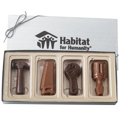 4 oz. Custom Chocolate 4 Tools in a Box - Click Image to Close