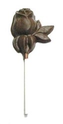 Chocolate Rose on a Stick Long Stem Large - Click Image to Close