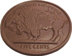 Chocolate Buffalo Coin Large - Click Image to Close