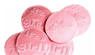 Chocolate "It's A Girl" Coins (Box of 270) - Click Image to Close