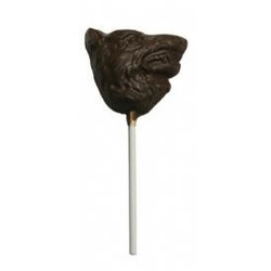 Chocolate Wolf Head - on a Stick Teeth Showing
