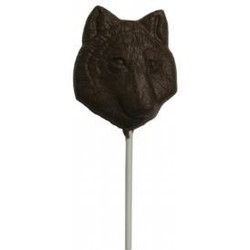 Chocolate Wolf Head - on a Stick