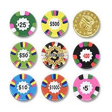 Chocolate Casino Chips (345 count) - Click Image to Close