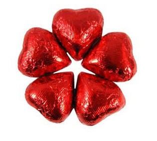 Chocolate Hearts - Red (Milk) - Click Image to Close