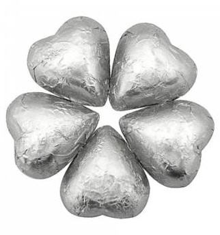 Chocolate Hearts -Silver (Milk) - Click Image to Close