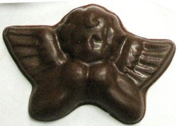 Chocolate Cherub Flat Head & Wings - Click Image to Close