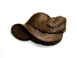 Chocolate Ladies Hat with Feathers