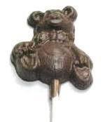 Chocolate Teddy Bear on a Stick w/Bow