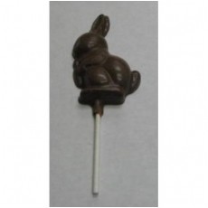 Chocolate Bunny on a Stick Holding Carrot