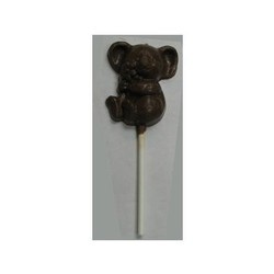 Chocolate Koala Bear with Flower - on a Stick